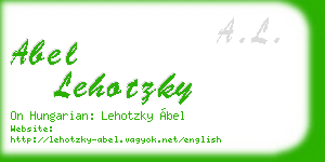abel lehotzky business card
